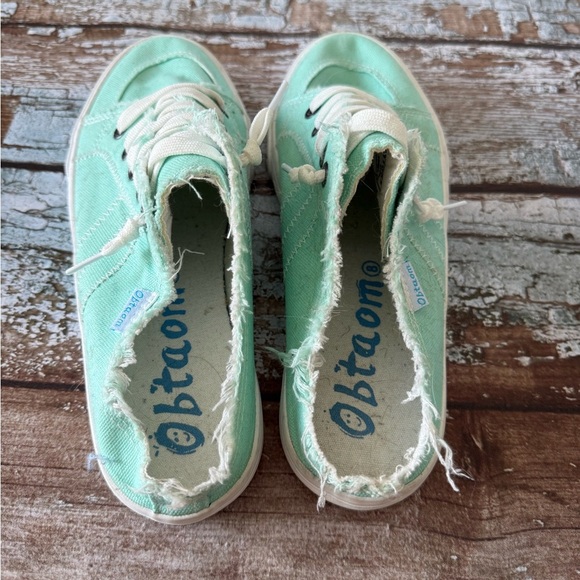 Mint Green  Canvas Sneakers - Picture 2 of 5